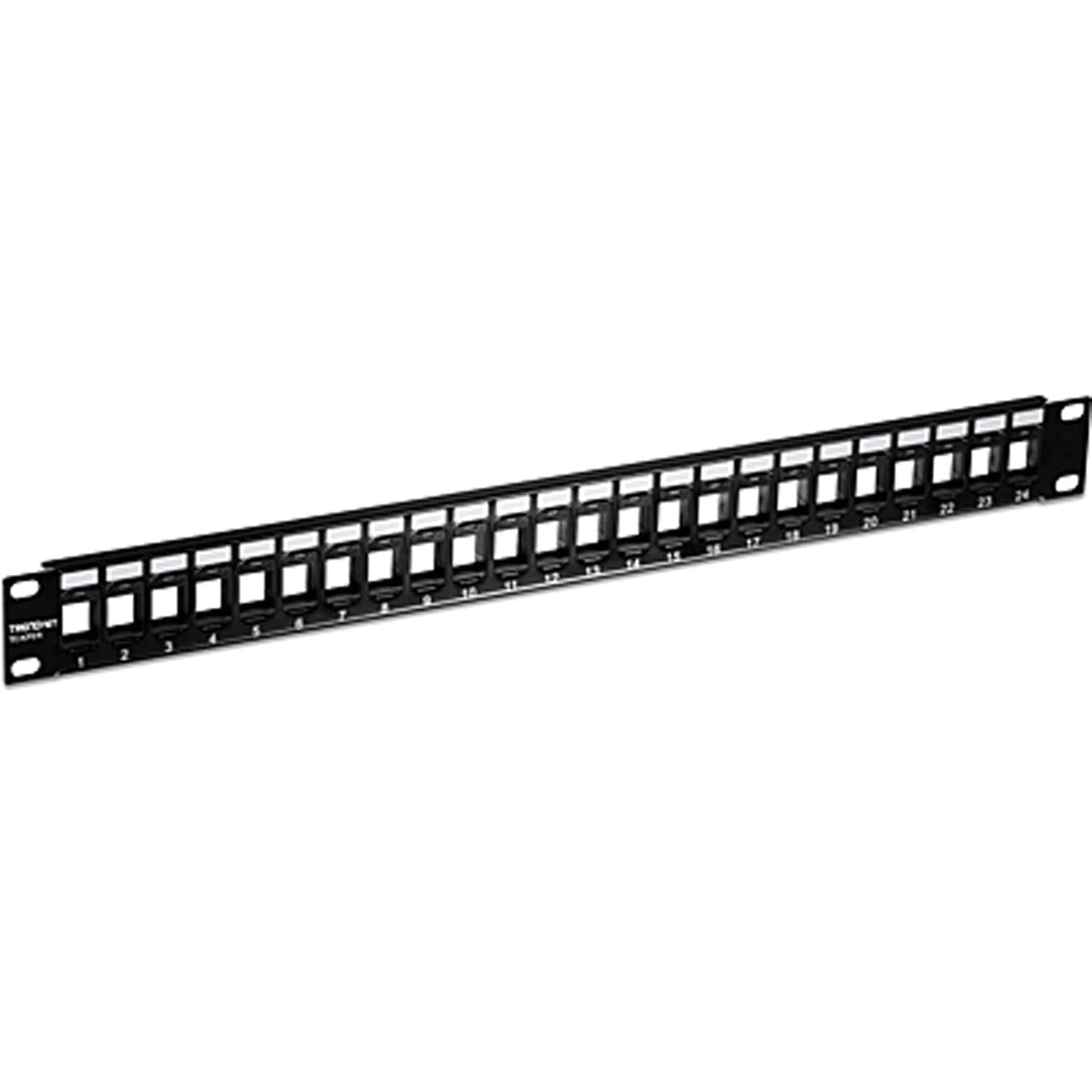 24-Port 1U 1U 19" Recommended TC-K25C6 TC-K50C6 Cat6 TC-KP24 TRENDnet Blank Keystone Patch Panel, Metal Rackmount