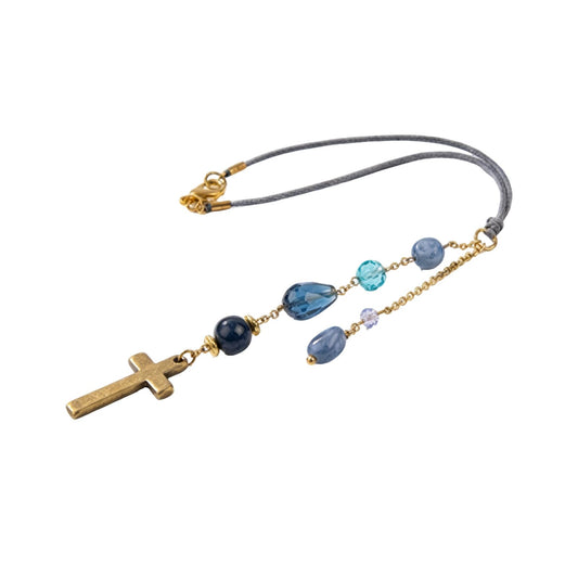 Blue Crystal Symbolic Pendant, Single Piece Ornament, Decorative Jewelry Accessory, Meaningful Symbol Gifts, Fashion Charm, Elegant Necklace Charm