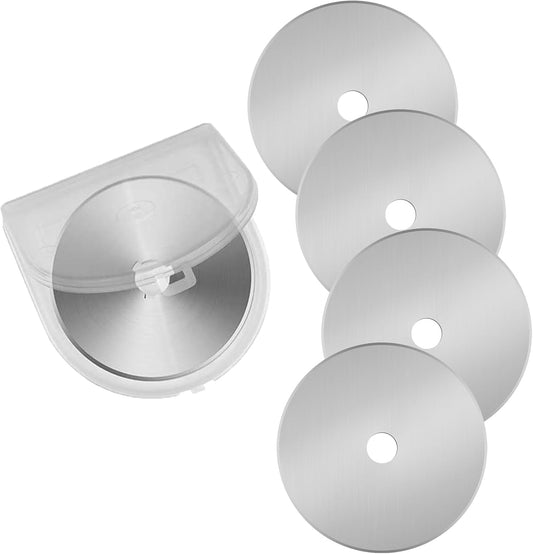 60mm Rotary Cutter Blades 5-Pack Replacement Blades Fits Fiskars, OLFA,Martelli,Dremel,Truecut,DAFA for Quilting Scrapbooking Sewing Arts & Crafts Sharp and Durable Cutter Blade (silver)