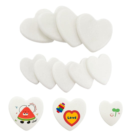 Lifetop 12PCS White Heart Shaped Rocks for Painting, Medium & Small Heart Rocks to Paint, 2.0/2.4in Flat Painting Stones,Smooth Kindness Rocks for Crafts, DIY,Garden Decoration,Holidays