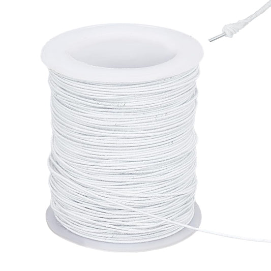 OLYCRAFT 50 Yards/45.7m White Wire Cotton Covered Cloth Covered Stem Floral Wire with Metal Wire Inside Cotton Covered Millinery Wire for Sewing Supplies DIY Making Accessories