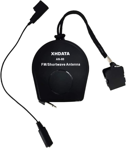 XHDATA AN-80 Shortwave Reel Antenna FM SW External Antenna Whip Antenna to Improve Signal Reception Suitable for FM SW