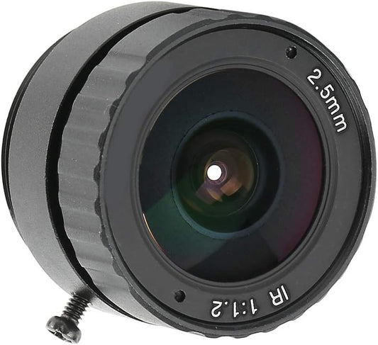 TEUOPIOE 2.5mm 3MP 2.5mm 3MP F1.2 1/2.5 Camera Lens, Definition HD CS Mount Focus Fixed CCTV Lens for Camera