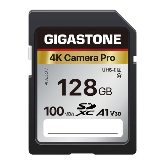 【5-Years Data Recovery】 GIGASTONE 128GB SD Card, 4K Camera Pro, UHS-I A1 V30 U3 Class 10 SDXC Memory Card 4K UHD Video Compatible with Digital Camera, Full-Sized SD Card, with 1 Mini Case