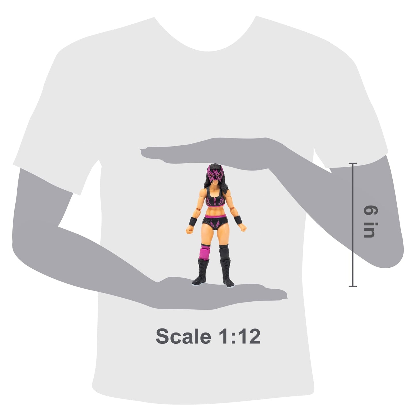 Boss Fight Studio Lady Maravilla, Legends of Lucha Libre Collectible Action Figure – Highly Articulated Figurine with Accessories Including Smartphone, Alternate Hands and Head, & Selfie Stick – 1:12