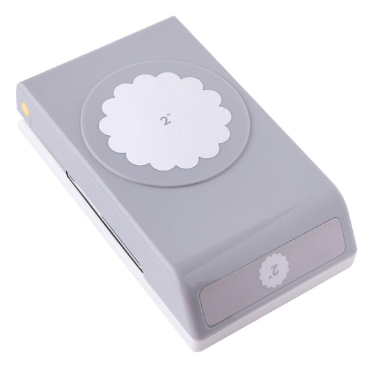 EK Tools Paper-punches, 2-Inch Scallop Circle, Gray, Metal Craft Punch, Stackable, Locks Shut, New Package