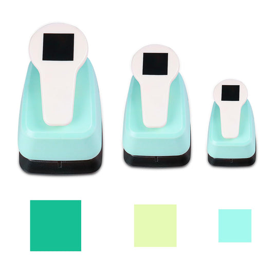 Square Punch for Crafting Scrapbooking Cards, 3/8'' 5/8'' and 1'' Square Lever Action Craft Puncher, Scrapbooking Crafting Tool Handmade Paper cuadrado Punches for DIY Cards Making