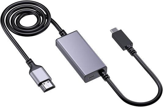 VLSQHNCF [4K@60Hz] PD60W USB C to HDMI Adapter, Fast Charging Double Monitor, USBC to HDMI Adapter Docking Stations