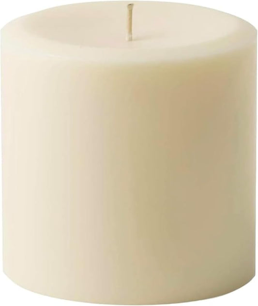 Mister Candle Dripless Vanilla Scented Ivory Pillar Candle Hand Made Vanilla Pillar Candles with Essential Oils for Home Decor, Premium Wax, 80 Hr Burn Time (4x4 inch)