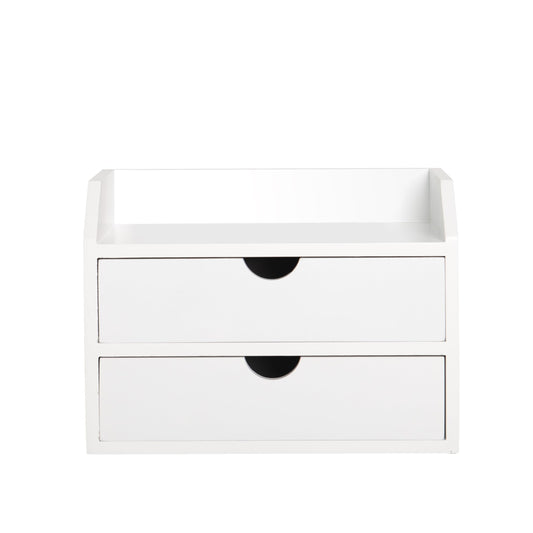 ZGZD Wooden Organizer Mini Desk Drawer Tabletop Office Supplies Desk Accessories for Office or Home (2 Drawers)