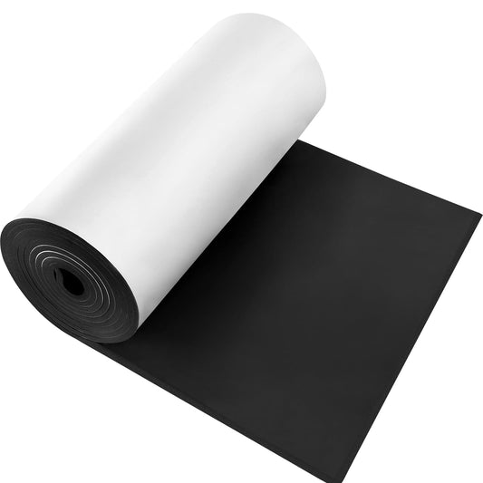 Adhesive Foam Padding Roll Closed Cell Sponge Neoprene Insulation Board Foam Sheet Pad with Sticky Back for Anti Vibration, Anti-Slip, DIY Crafts, Gaskets, Cosplay, Costume (Black, 12x59x1/4 Inches)