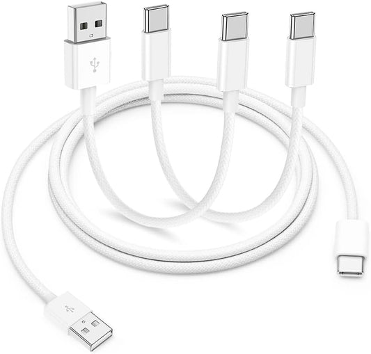 16 15 3FT, 1FT 1FT 15 16 12.9/11-3Pack Car Carplay Cable for iPhone Pro Max Car Charger Short USB A to USB C Cable