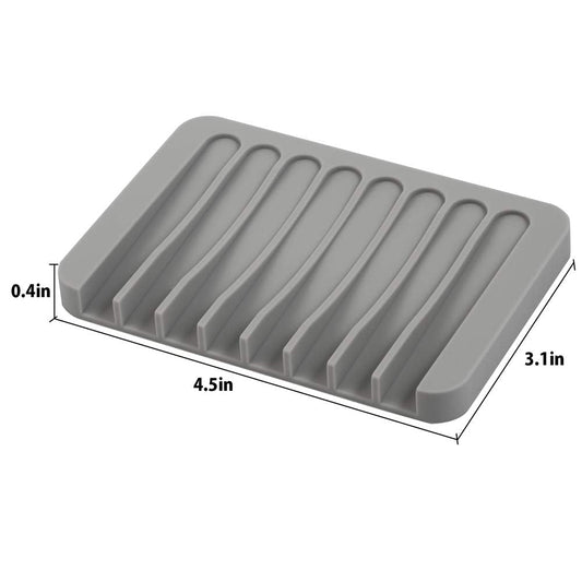 3PCS Self Draining Soap Holder, Premium Silicone Soap Dish, Soap Saver for Shower, Bathroom, Kitchen, Bath Tub, Sponges, Keep Soaps Bars Dry Clean, Easy Clean, Extend Soaps Life