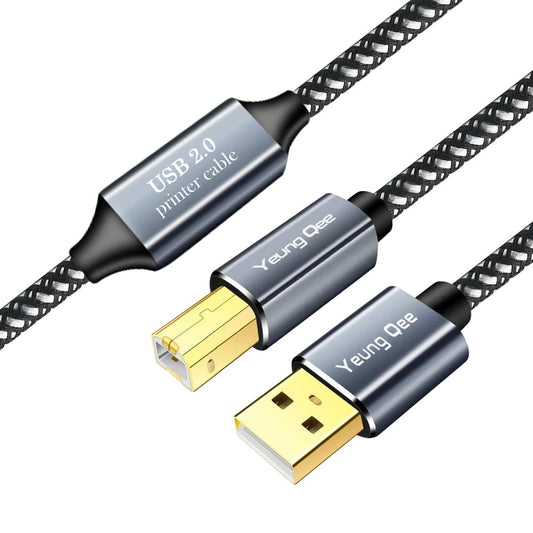 Yeung Qee 65 2.0 (65FT/20M) Printer Cable ft,USB Printer Cable High Speed USB A Male to Type B Male Scanner Cord