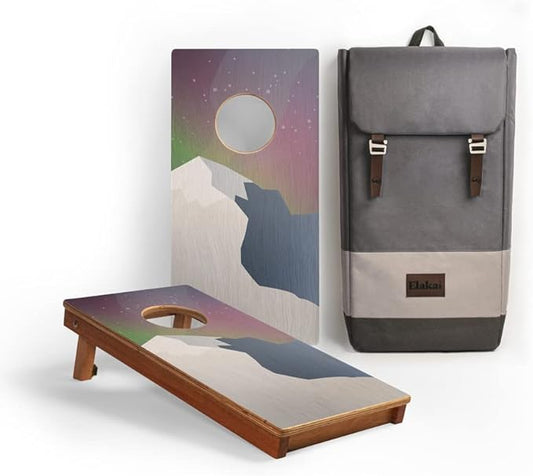 Elakai National Parks Series Premium Travel Cornhole Boards with Carry Case Backpack 1x2