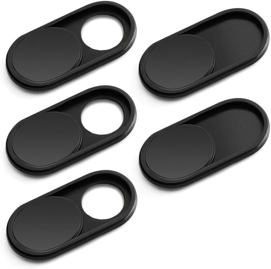 CloudValley [5 Pack] 0.6mm-Thin 8/7/6 Black-5 Webcam Cover Slide, Metal Web Camera Cover Sticker for MacBook Pro