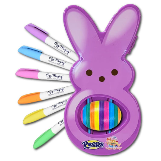 Eggmazing Egg Decorator - Peeps Bunny - Arts and Craft Set Includes 6 Colorful Quick Drying, Non-Toxic Markers (Purple), Ages 3 and Up