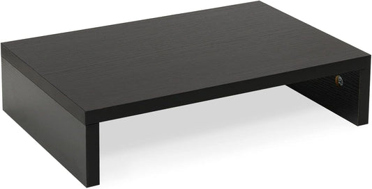 14.2 inch (Black-14.2 inch) TEAMIX Monitor Stand Riser, Wood Monitor Riser with Storage for Desk Small Monitor Stand