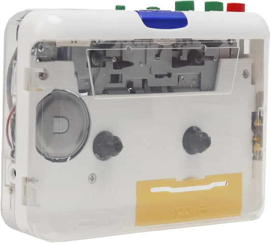 Yinhing Cassette MP3 MP3 Cassette to Player, Color Transparent Tape Player to Portable Stereo Player, USB Plug and Play