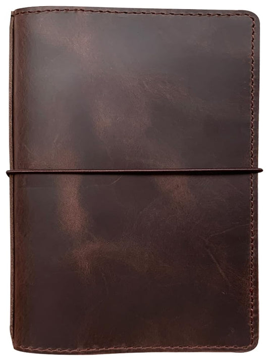 Travelers Notebook Cover with Inner Pockets, Card Slots and Pen Holder, B6 Size, Dark Brown