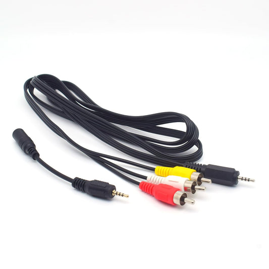 2.5 mm Head,1.5M/5Feet 3RCA 2.5mm Smartphones,MP3,Tablets to RCA AV Camcorder Video Cable with RCA Straight Conversion