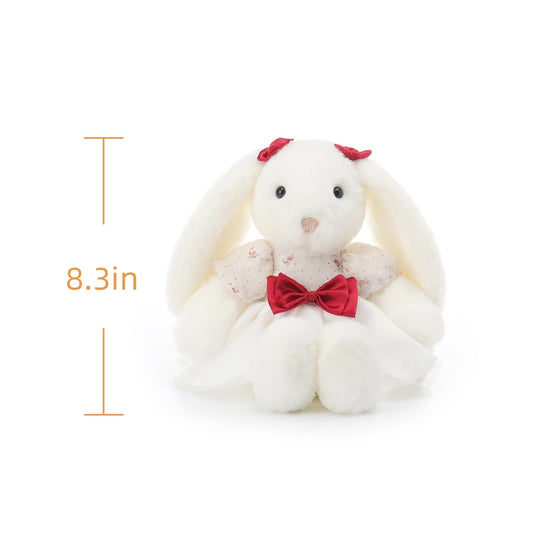 Apricot Lamb Black Tea Bunny Stuffed Animals for Kids, Soft Cute Plush Toys for Baby Girl and Boy, 8.3 Inches