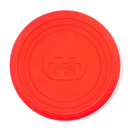 Bigjigs Toys Frisbee Flying Disc (Cherry Red) - Silicone Frisbee for Kids, Quality Flying Saucers, Beach Toys & Garden Toys, Holiday Toys for Toddlers