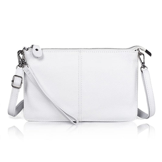 befen White Leather Wristlet Clutch Wallet Purse, Mini Crossbody Bag Shoulder Pouch for Women with RFID Card Clots - Fit iPhone 15 Pro Max