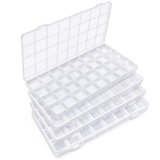Eppingwin 32 Grids Bead Organizer, Craft Organizers and Storage, Acrylic Organizers, plastic Bead Organizer Box for Crafts Organizing Storing (4 pack)