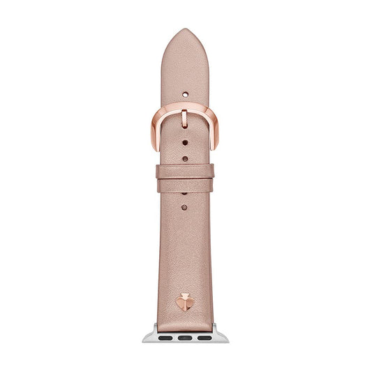 Kate Spade New York Leather Band for 38/40/41mm Apple Watch Series 1-8, Color: Rose Metallic, Rose Gold (Model: KSS0044)
