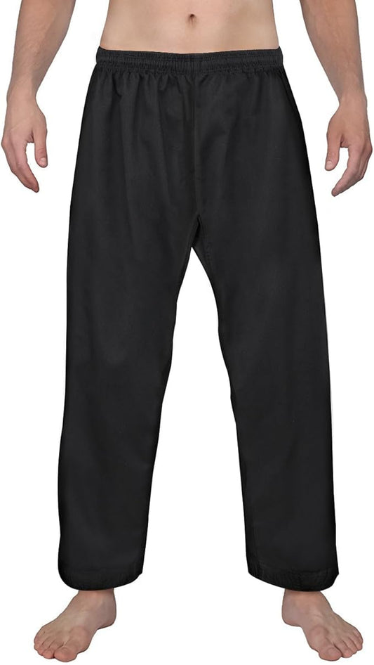 FitsT4 Sports Karate Pants 8oz Middleweight Elastic Waist Martial Arts Pants Perfect for Training or Competition, 000-5
