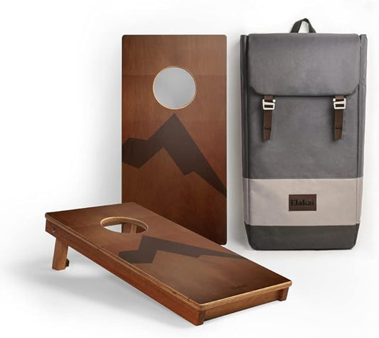 Elakai National Parks Series Premium Travel Cornhole Boards with Carry Case Backpack 1x2