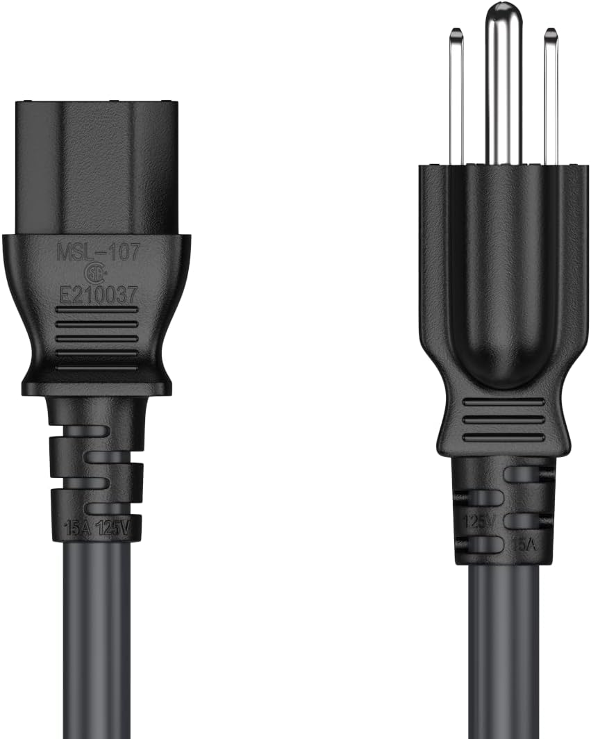 Cable Leader 15ft 14AWG 5-15P C13 3-Prong Computer Power Cord, NEMA to IEC AC Power Cable, Heavy Duty Replacement Power