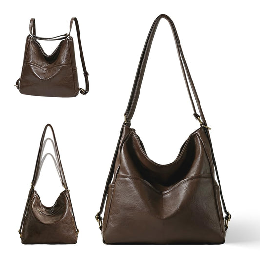 Ruvafeny Convertible Backpack Purse for Women Tote Backpack Convertible Hobo Bag Vegan Leather Crossbody Shoulder Handbags