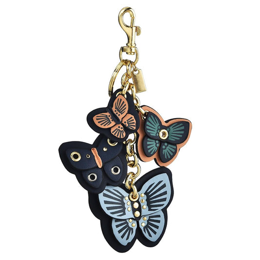 BIBOBIYB Leather Butterfly Bag Charm, Cute Vibrant Color Insect Theme Purse Charm for Handbags, Women’s Leather Keychain Accessory for Backpacks & Purses,Car,Key