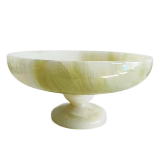 SourcTrek Light green Onyx Decorative Tray Storage of dried fruits and nut Snacks Serving Onyx Jade Tray with Raised Feet, Multi-Functional Storage for Home Decor, Kitchen, Dining Table, Living Room