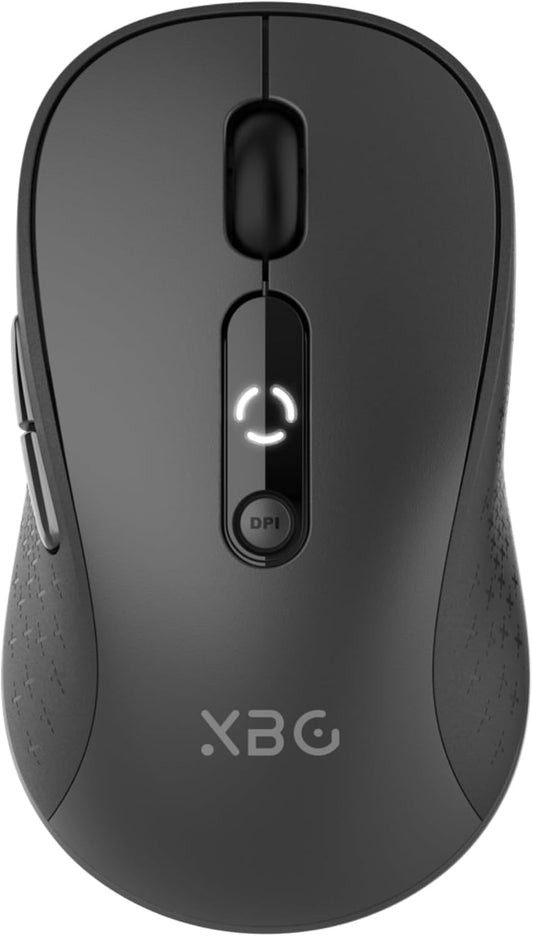 XBG B15 5.0/4.0 2.4G, 5 3-Level Tri-Mode Wireless Mouse, Bluetooth & Adjustable DPI, Type-C Rechargeable with Battery