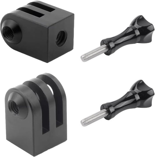 ThtRht 2 Pack 1/4"-20 360 Action Camera Tripod Mount Adapter with Threaded Socket Thumb Screws Phone Tripod Aluminum