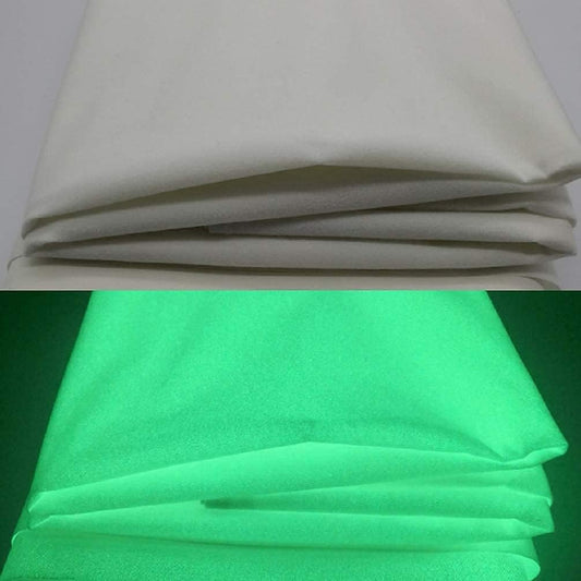 Glow in The Dark Fabric, Soft Fleece and Canvas Polyester Fabric Sheet for DIY Craft Supplies, Glow Material for Clothes, Hats, Garments and Multiple Usage (20" x 31")
