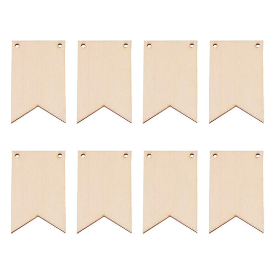EXCEART Wooden Pendant Flags Square Shape Hanging Tags with Rope for DIY Crafts Small Wood Ornaments Home Wall Door Decoration 2.32X1.49 Inches