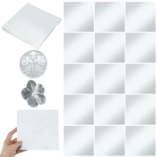 ORIGACH 200 Pcs Silver Embossing Foil Sheets Craft, 6 × 6 inch Aluminum Metal Crafts DIY Foil, 0.07MM Heavy Duty Foil Sheets for Art Projects, Engraving, Card Making, and Creative DIY Home