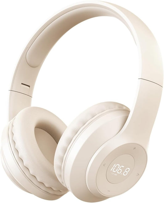 X5 Headset Rechargeable & Portable FM Radio Headphones with Best Reception, LED Display, Soft Ear Muffs, FM Radio