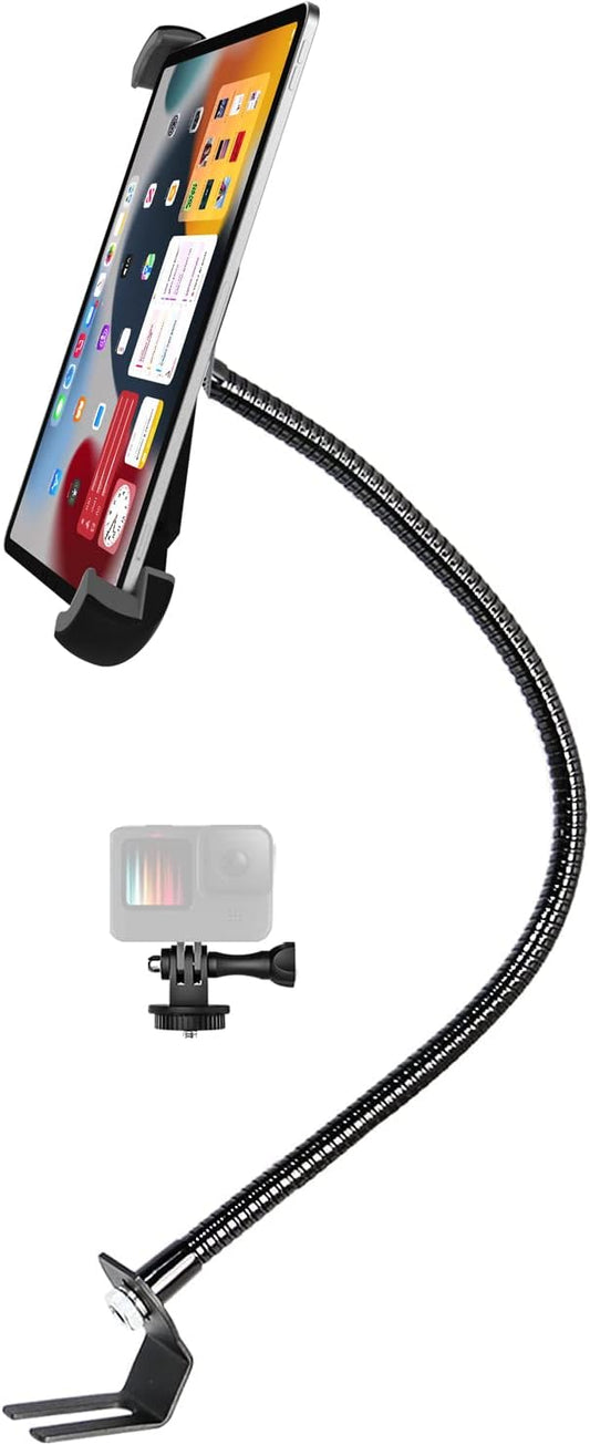 woleyi 1/4'' (9.5-14.5) Car Seat Rail Tablet Mount for Truck, Aluminum Gooseneck Car Floor Bolt Tablet Holder Camera