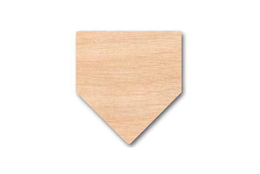 Unfinished Wood for Crafts - Wooden Home Plate Baseball Softball Diamond Base Silhoutte - Craft- Various Size, 1/8 Inch Thickness