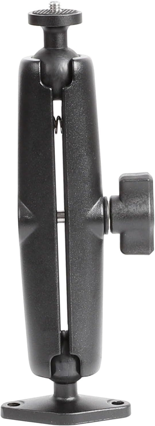 xik 1/4"-20 5.91 inch 1" Heavy Duty Thread Mount: Aluminum Long Arm with Double Ball Head & Ball- Rhombic Base - Fits