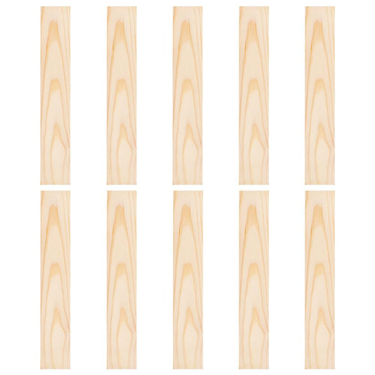BENECREAT 10pcs Unfinished Wood Blocks, 10 x 1.5inch Rectangle Pine Wood Board, 5.5mm Thick Sheets Carving Blocks for Arts Crafts DIY, Paintings Panel