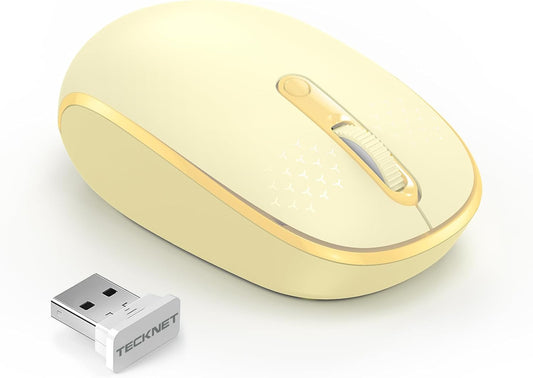 TECKNET 2.4G 4 800/1200/1600 Wireless Mouse, Quiet Computer Mouse with USB Receiver, Buttons Portable Cordless Mice
