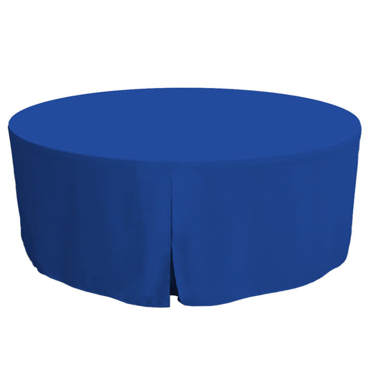 Tablevogue Full Length Fitted Machine Washable Event Tablecloth Cover 30+ Colors and Sizes, Royal, 72-Inch Round