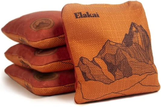 Elakai Cornhole Bags All Weather Dual Sided Slick and Stick Regulation Size and Weight Set of 4 Regulation 6 in x 6 in