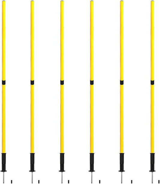 TNZMART Black Spring Agility Training Pole Set Soccer Plug-in Type Dribbling Pole Coaching Sticks for Sports, Traning, Warning